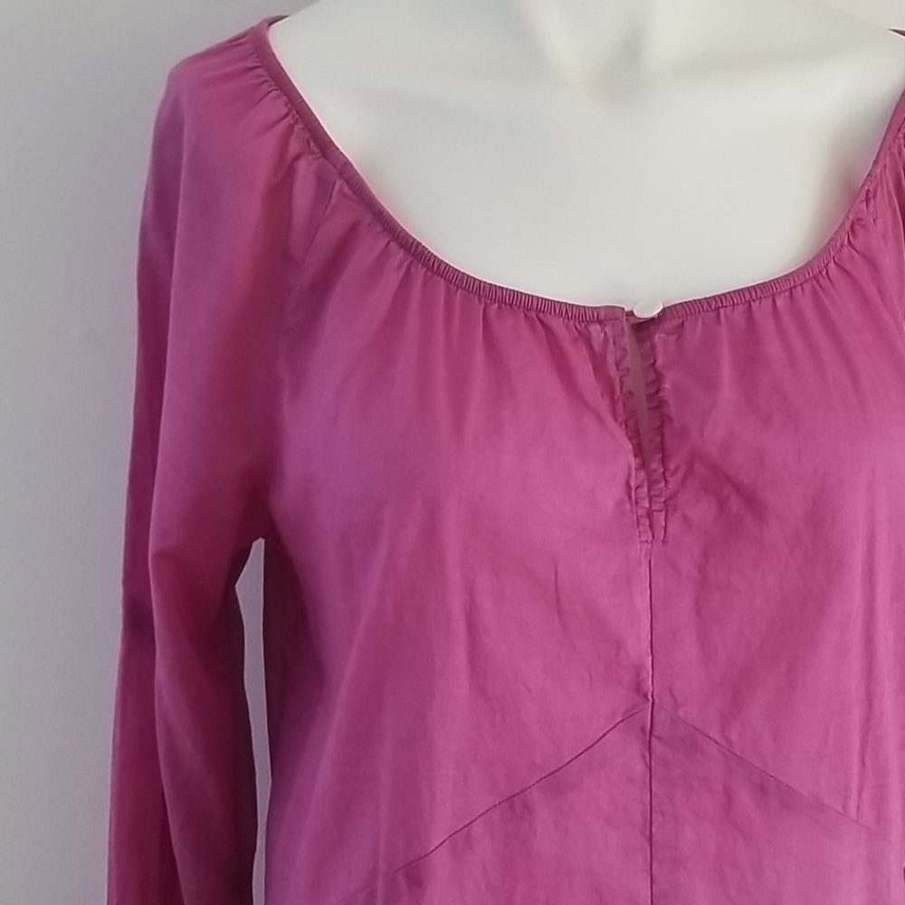 Talbot Raspberry Semi Sheer Cotton Top Tunic - Picture 3 of 8